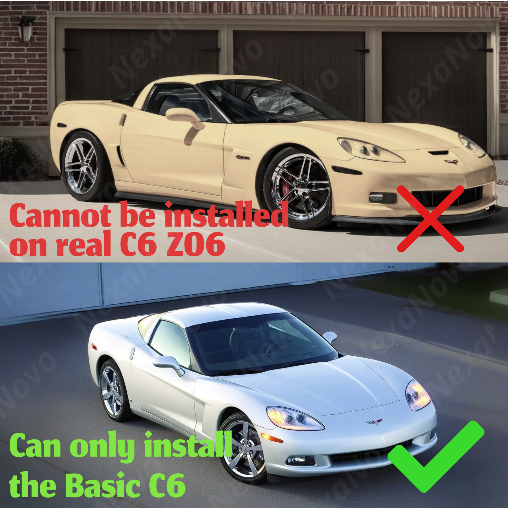 2008 Corvette C6 front lip spoiler Z06 style NexaNovo