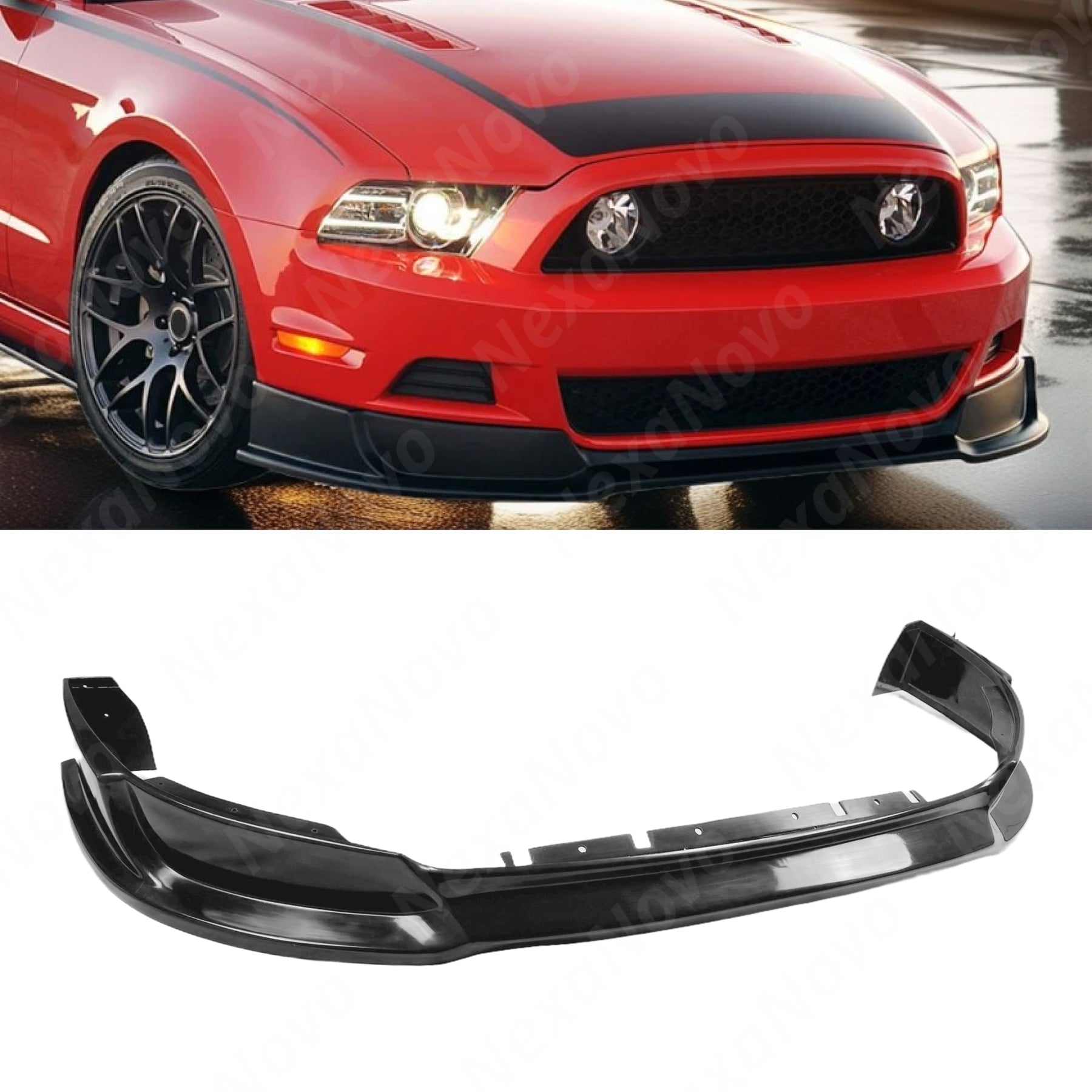 Durable Black Front Splitter for 2013 Ford Mustang GT by NexaNovo