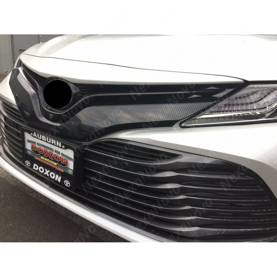 Sleek Carbon Fiber Print Front Grille Trim Strip for 2021 Toyota Camry by NexaNovo