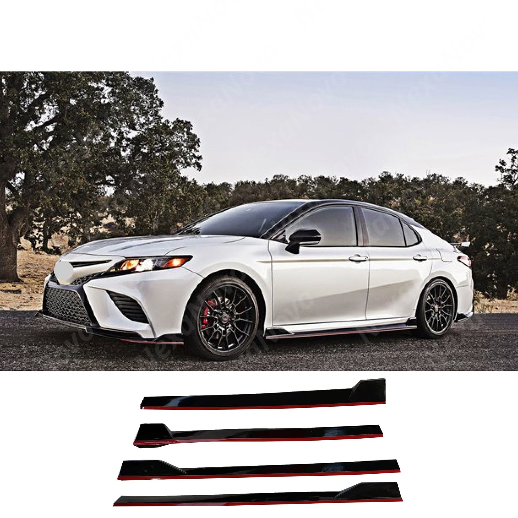 Sleek Side Skirt Trim Set for 2021 Toyota Camry by NexaNovo