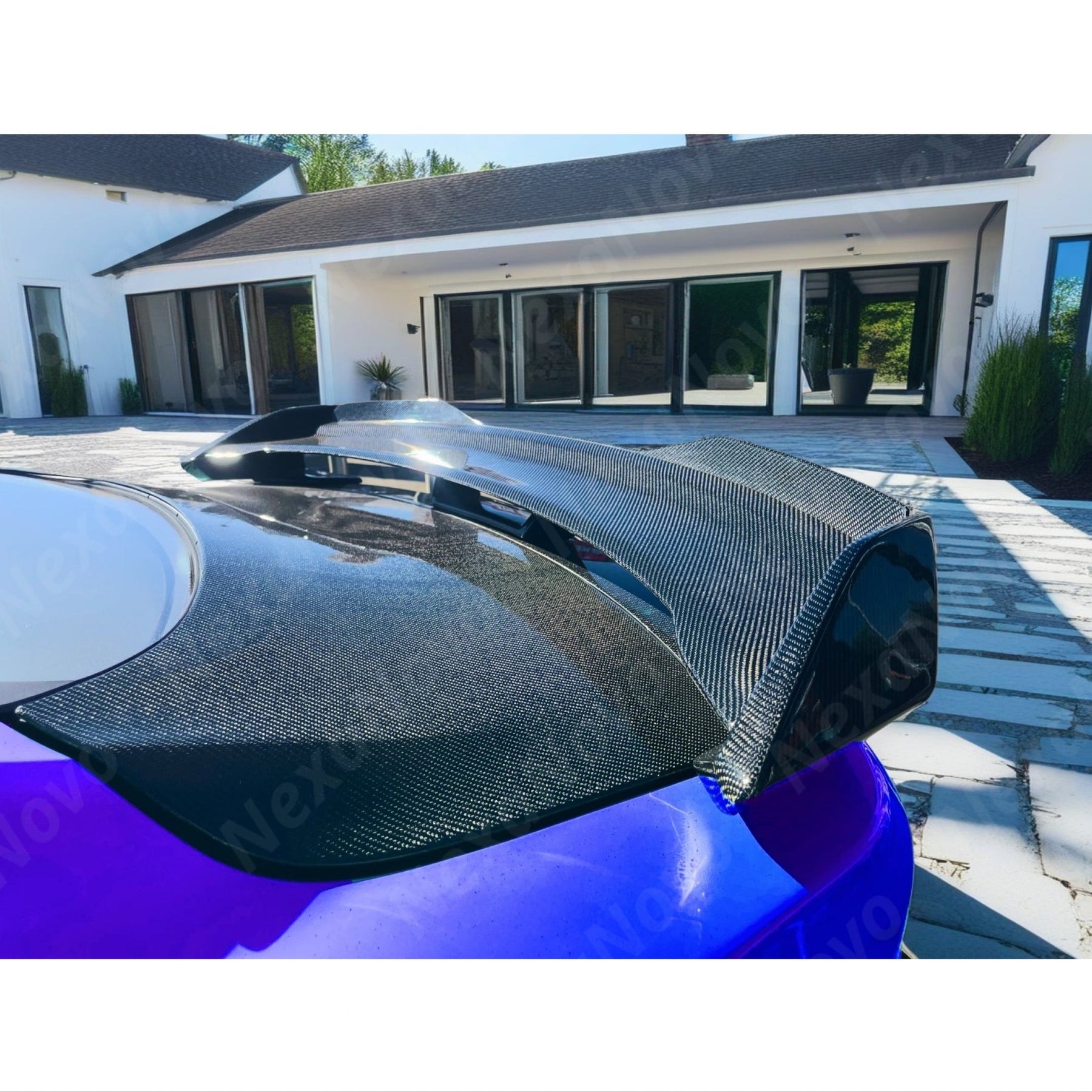 2024 Ford Mustang Dark Horse Style Carbon Fiber Rear Wing Spoiler with Gurney Flap NexaNovo