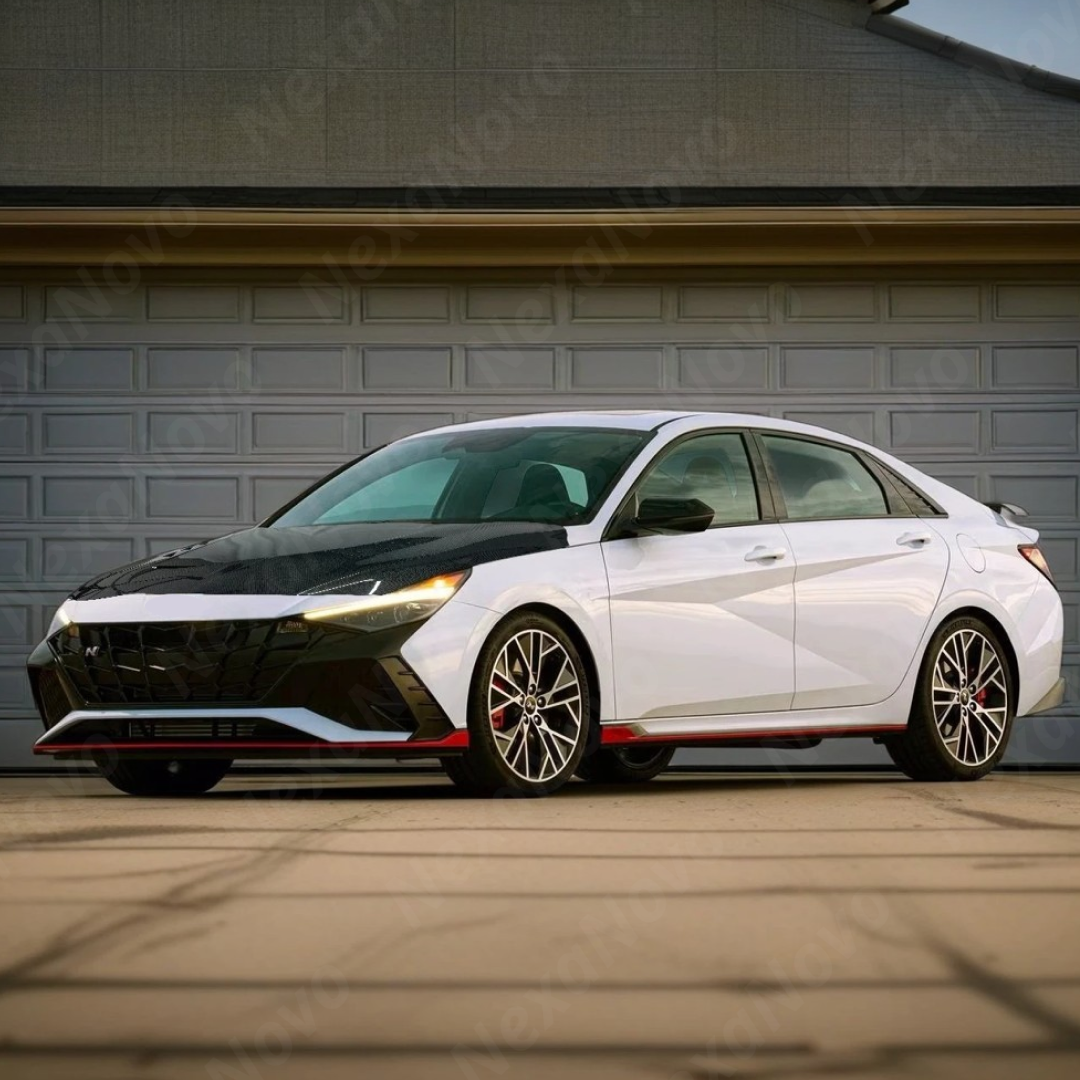 NexaNovo precision-fit carbon fiber vented hood for 2022 Hyundai Elantra N DCT