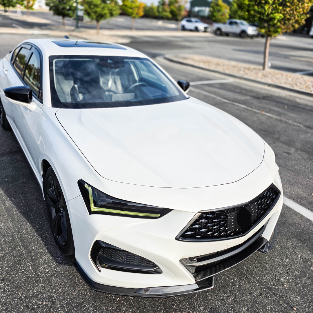 NexaNovo front splitter installation in progress on a 2024 Acura TLX