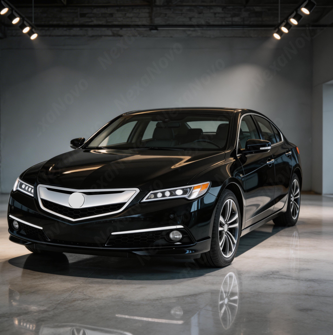 NexaNovo silver front bumper grille installed on a 2015 Acura TLX