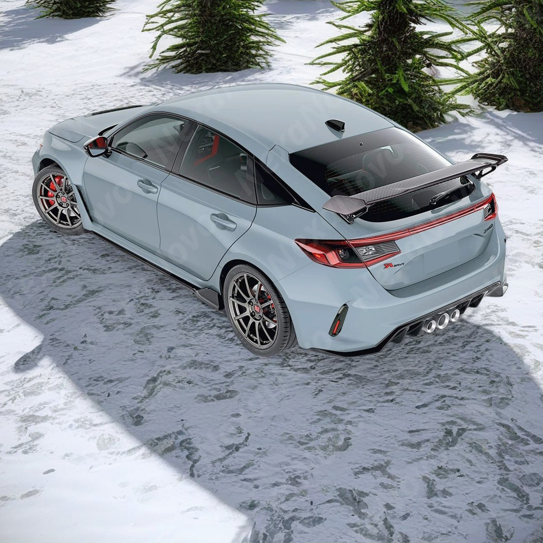 Lightweight Real Carbon Fiber Rear Trunk Wing Spoiler for 2024 Honda Civic Type R FL5 by NexaNovo