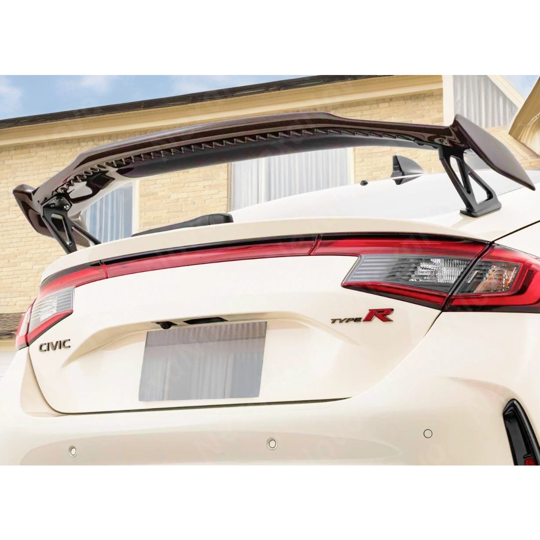 Glossy Red Carbon Fiber Rear Trunk Wing Spoiler for 2025 Honda Civic Type R FL5 by NexaNovo