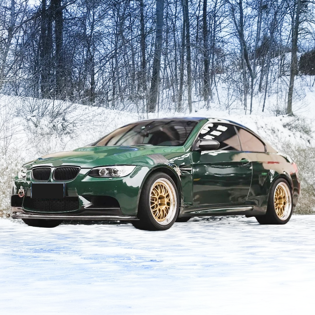 Angled front-side view of E92 showing NexaNovo fender