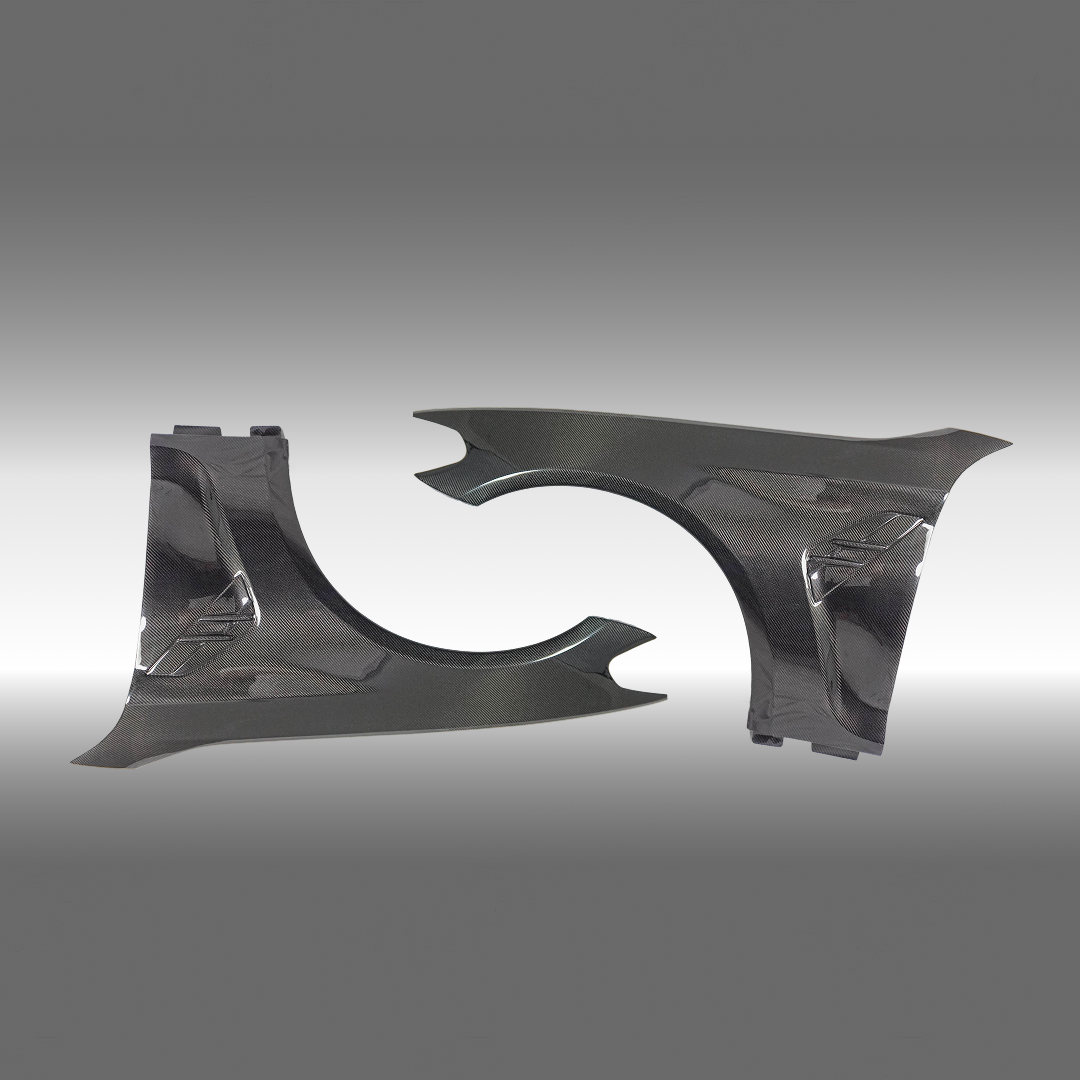 NexaNovo M style real carbon fiber front side vented fenders on a 2011 BMW F10