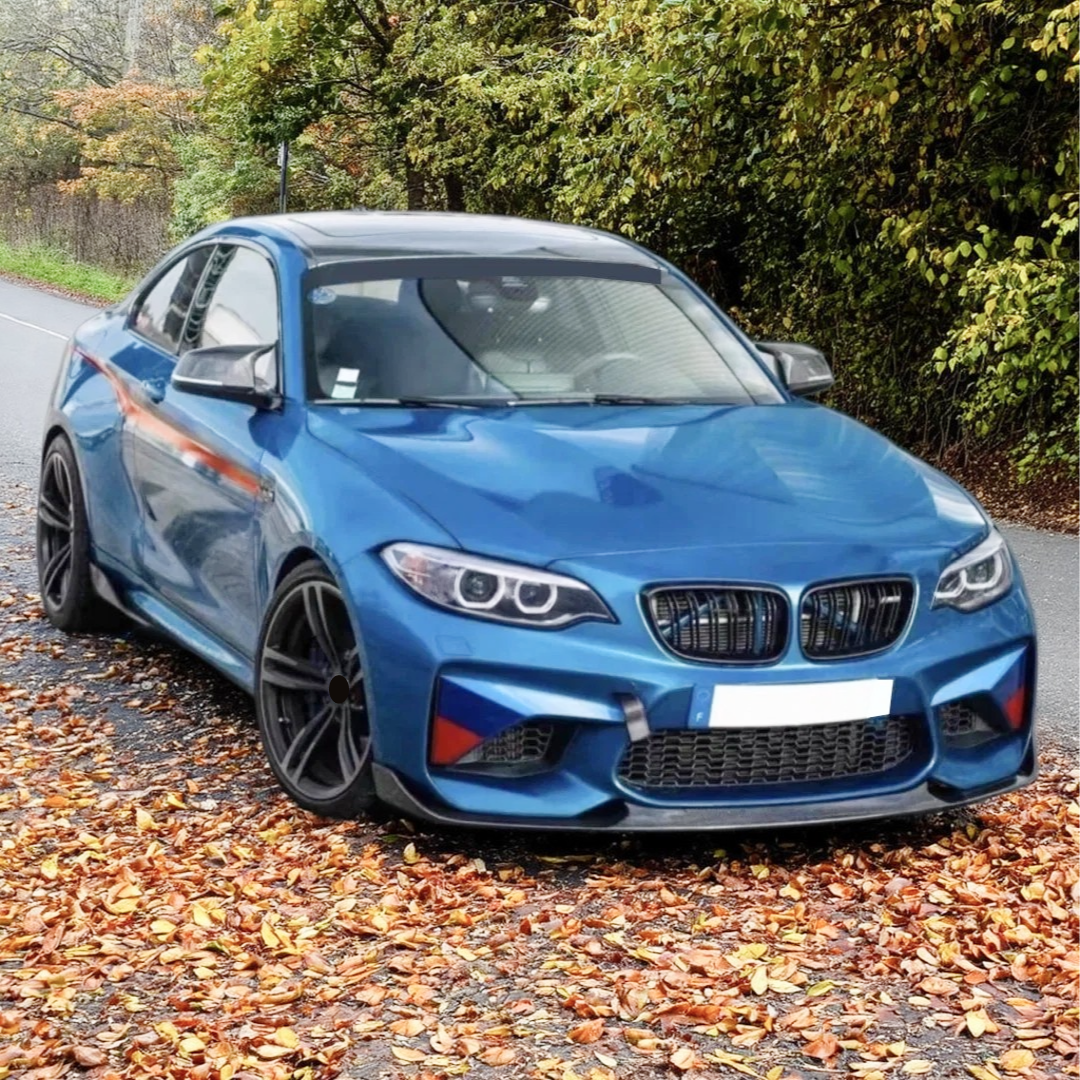 Gloss black NexaNovo front lip spoiler for BMW F87 M2 2016-2021