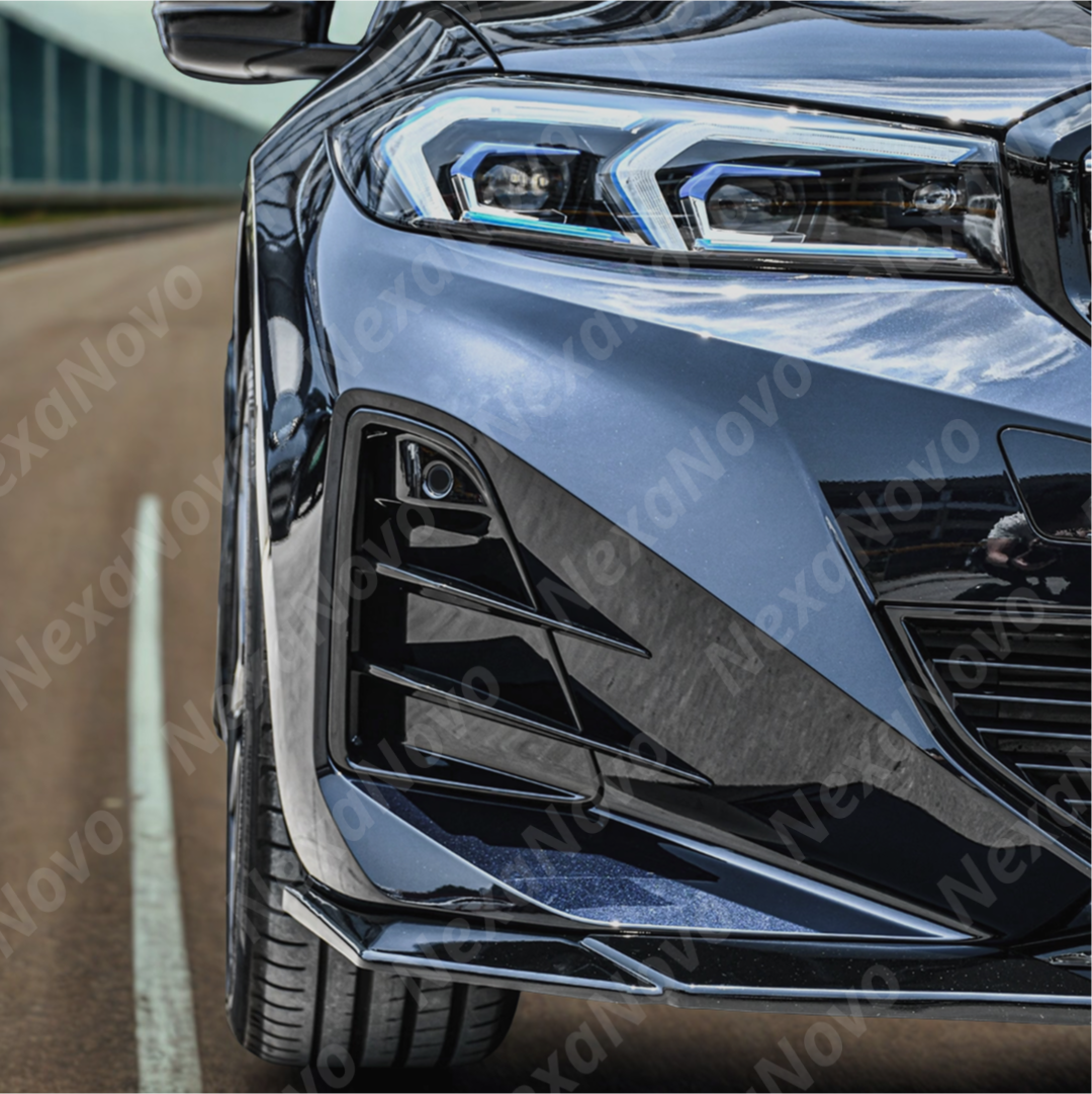 Studio shot highlighting VTEN front lip on BMW G20 LCI