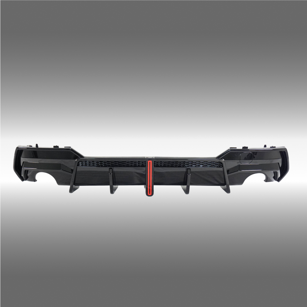 Low angle view emphasizing VTEN rear diffuser with LED on G26