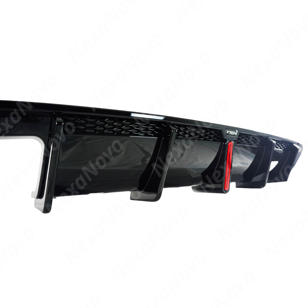 VTEN dual rear diffuser with LED giving the BMW G26 an aggressive look