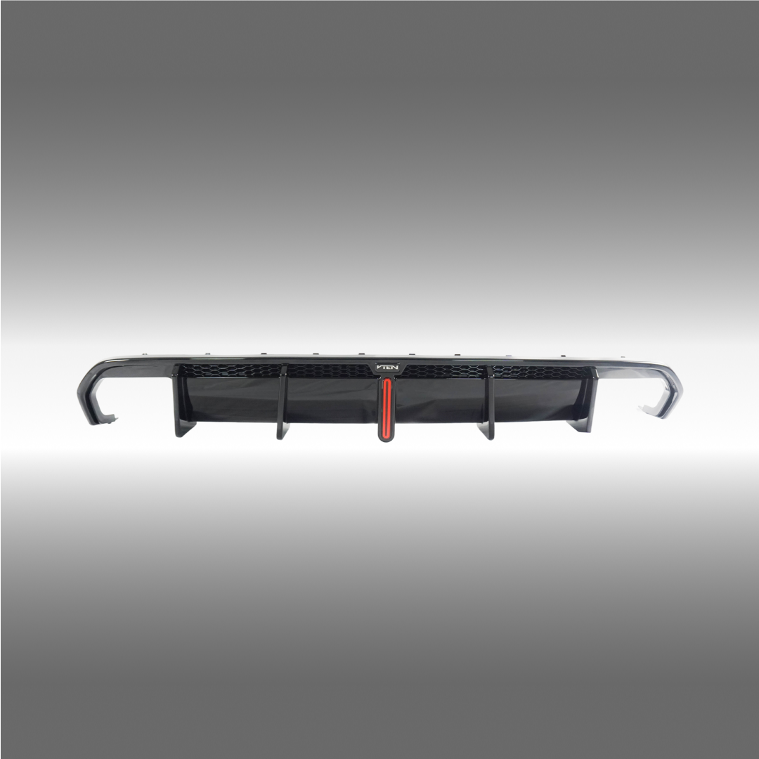 Low angle view emphasizing VTEN dual rear diffuser with LED on G26