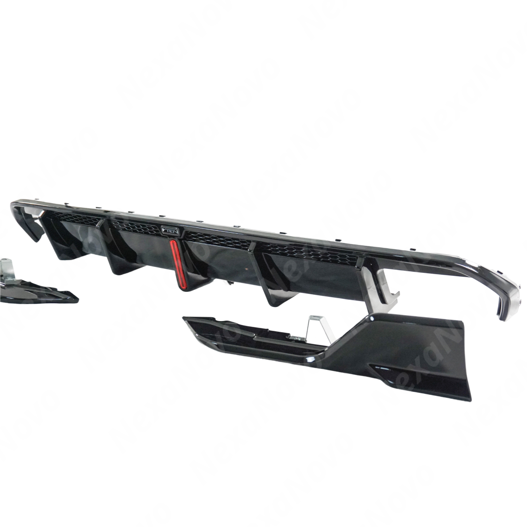 VTEN dual exhaust rear diffuser kit with LED and splitters in packaging