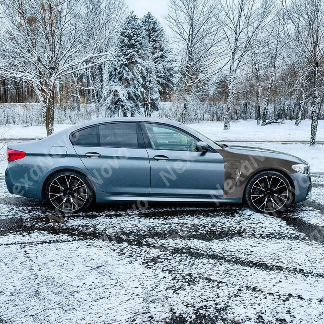 Precision fitment of NexaNovo real carbon fiber fender panel on 2019 BMW G30