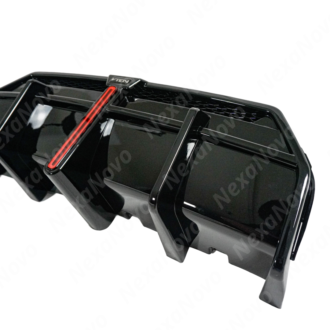 Low angle view emphasizing the VTEN rear diffuser on G42