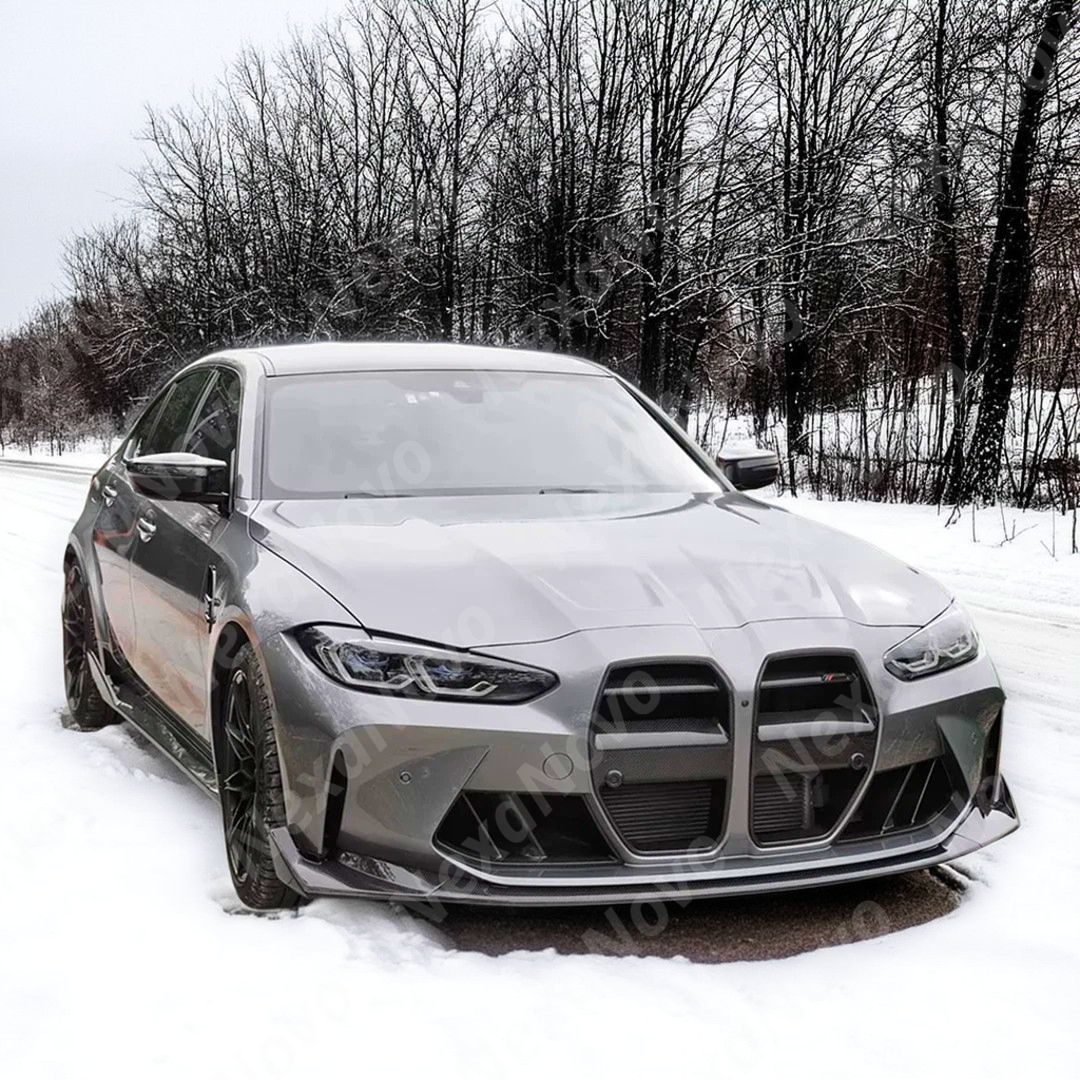 Precision fitment of NexaNovo front splitter on a 2023 BMW M3 G80