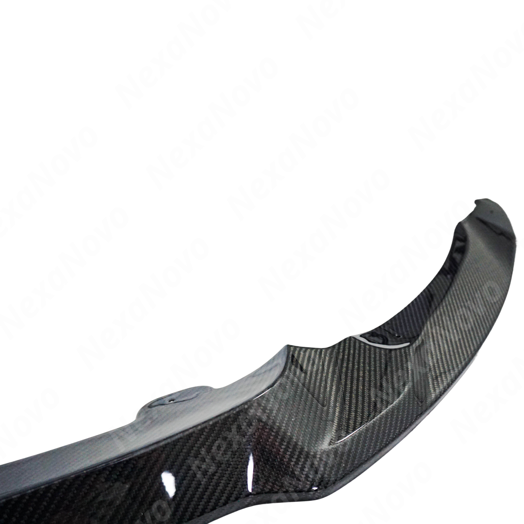 NexaNovo front lip integrated on a black BMW M3