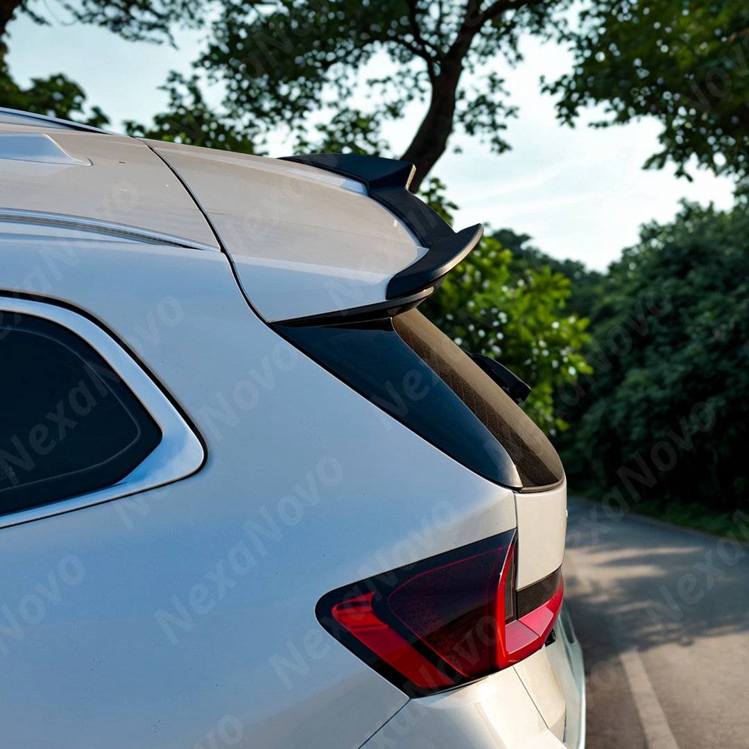 First step of VTEN roof spoiler installation on BMW X1