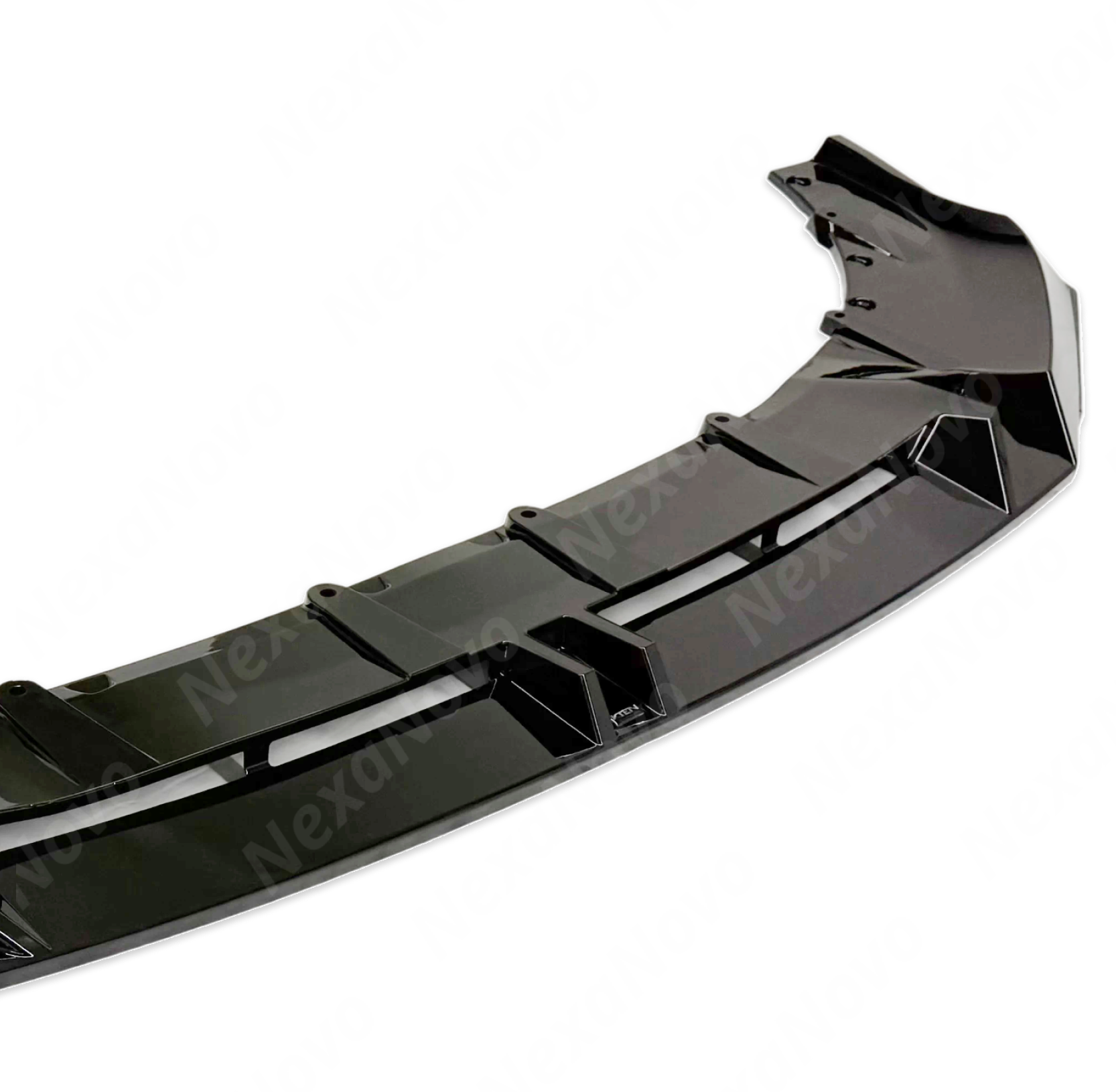 NexaNovo gloss black V style front spoiler lip for BMW 530e Plug-in Hybrid 2024-2025.
