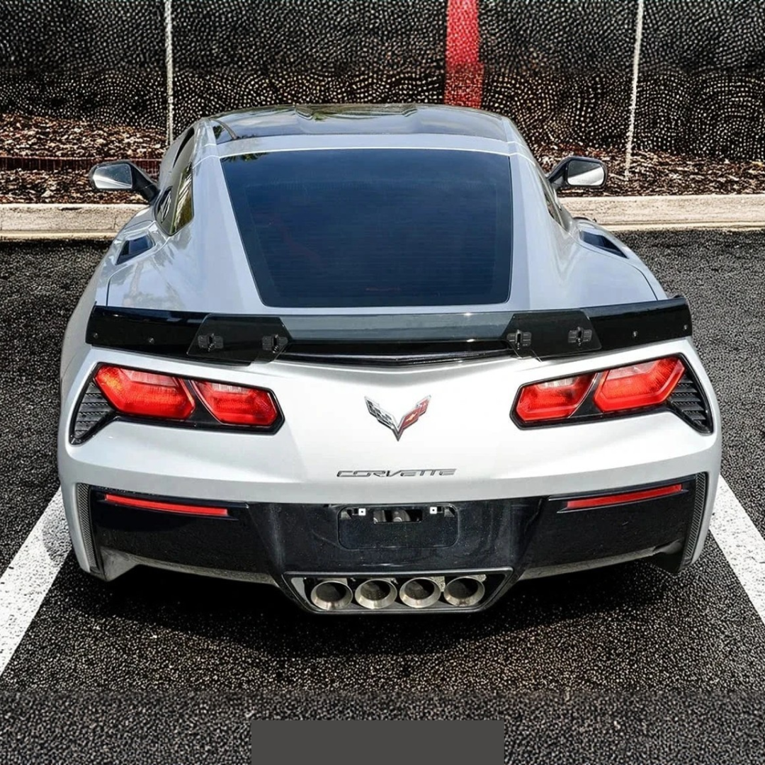 NexaNovo wicker bill rear spoiler for Chevrolet C7 Corvette 2014-2019, glossy black