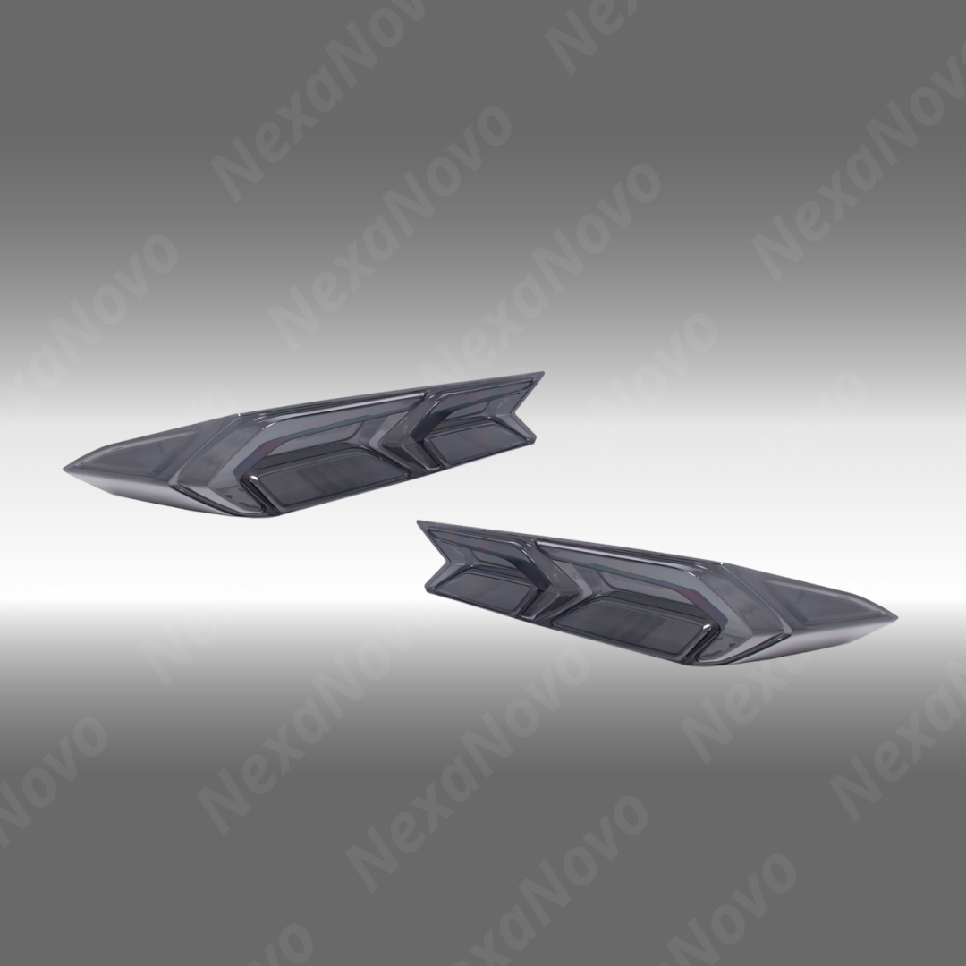 NexaNovo smoke tinted rear tail light trim blackouts lens covers on a 2020 Corvette C8