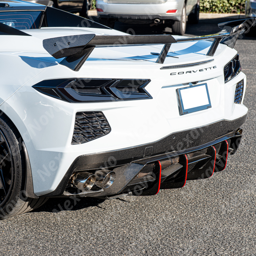 Close-up of the NexaNovo smoke tint on the C8 tail light covers