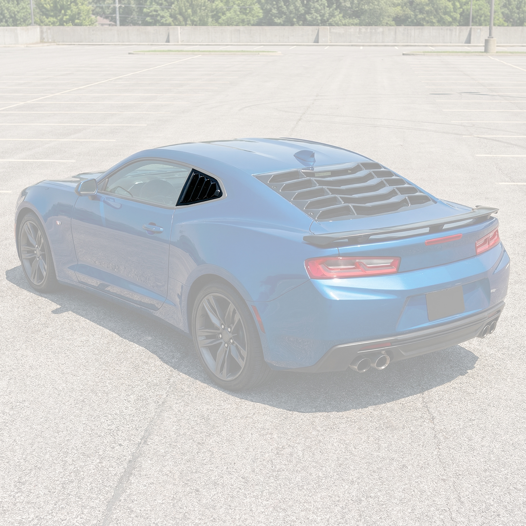High-gloss NexaNovo side quarter window louvers for Chevrolet Camaro 2016-2024