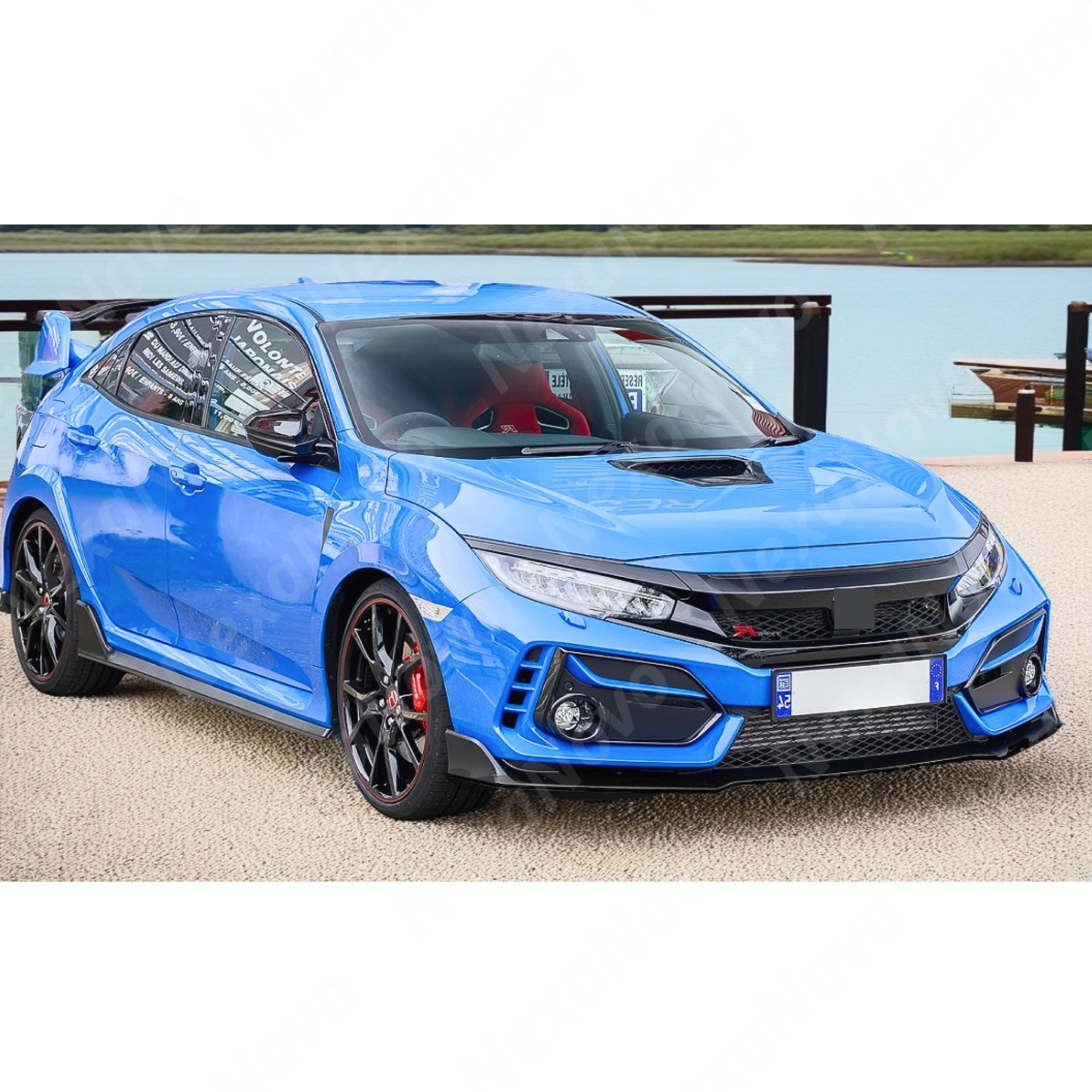 Front lip spoiler in carbon fiber for Honda Civic Type R Limited Edition Hatchback 2017-2021 by NexaNovo.