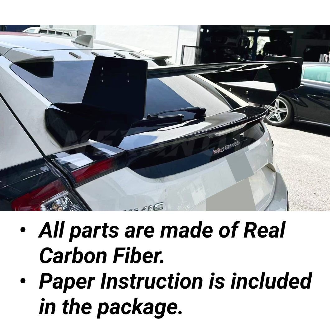 NexaNovo Real Carbon Fiber Rear Lip Spoiler for 2021 Honda Civic FK8