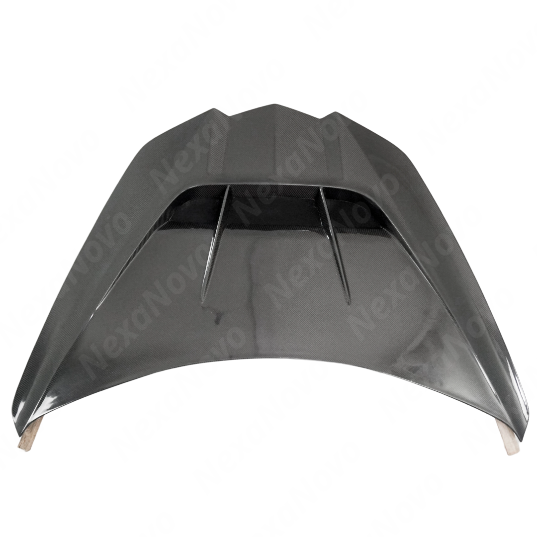 Easy installation of NexaNovo real carbon fiber ZR1 style front hood cover