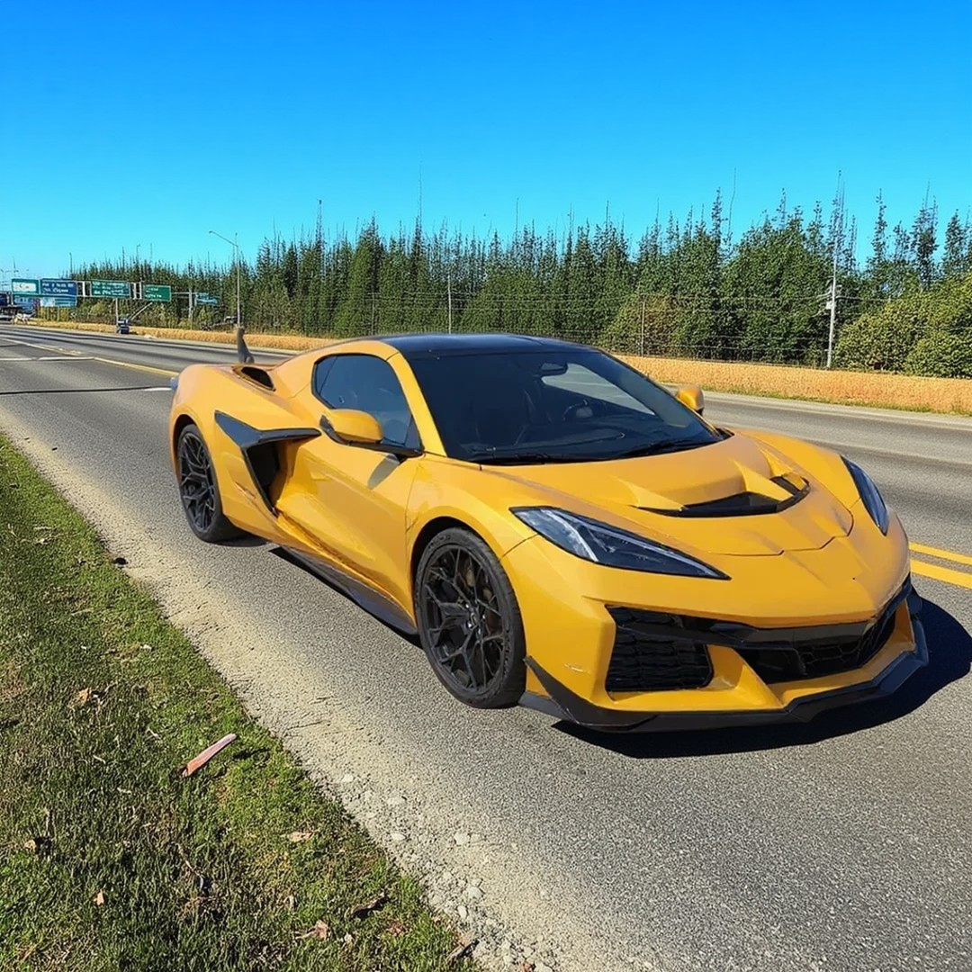 Sleek NexaNovo carbon fiber hood cover installed on Chevrolet Corvette C8
