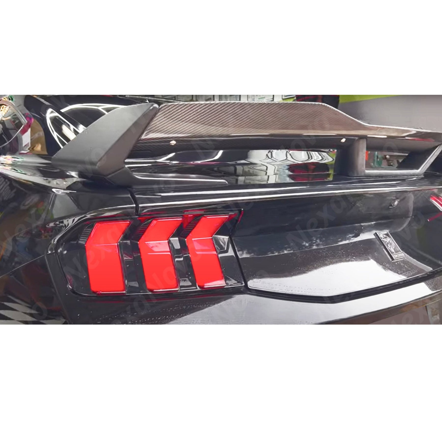 2024 Mustang GT Premium Convertible Rear Gurney Flap Wickerbill in Dark Horse Style by NexaNovo