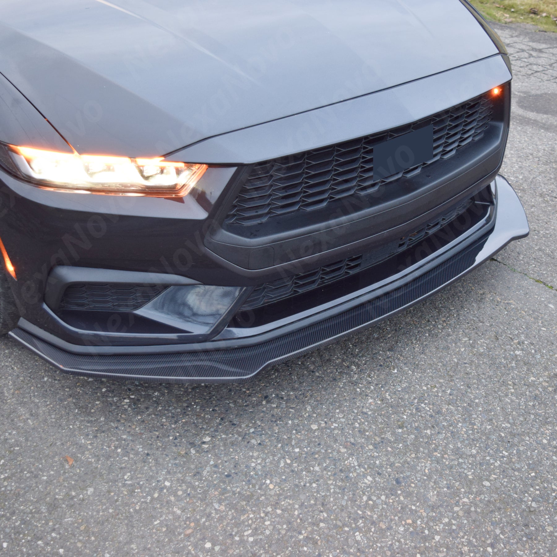 Real Carbon Fiber Front Splitter Lip Spoiler 1pc For Ford Mustang (2024-2025) NexaNovo