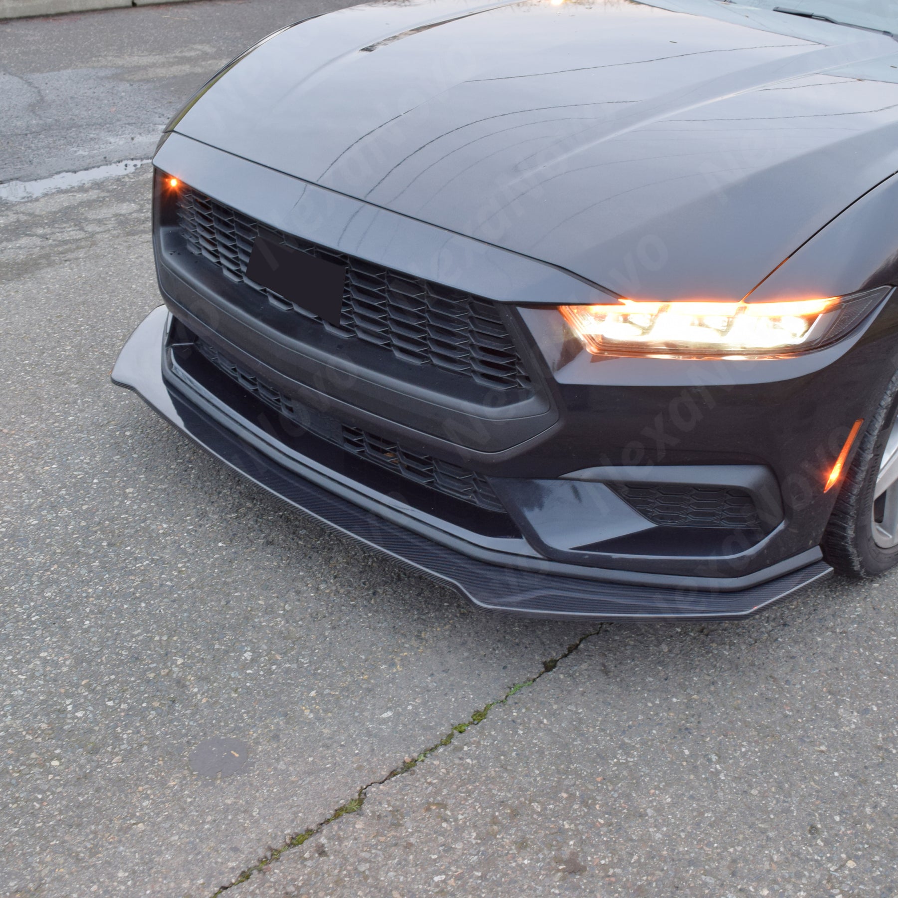 Real Carbon Fiber Front Splitter Lip Spoiler 1pc For Ford Mustang (2024-2025) NexaNovo