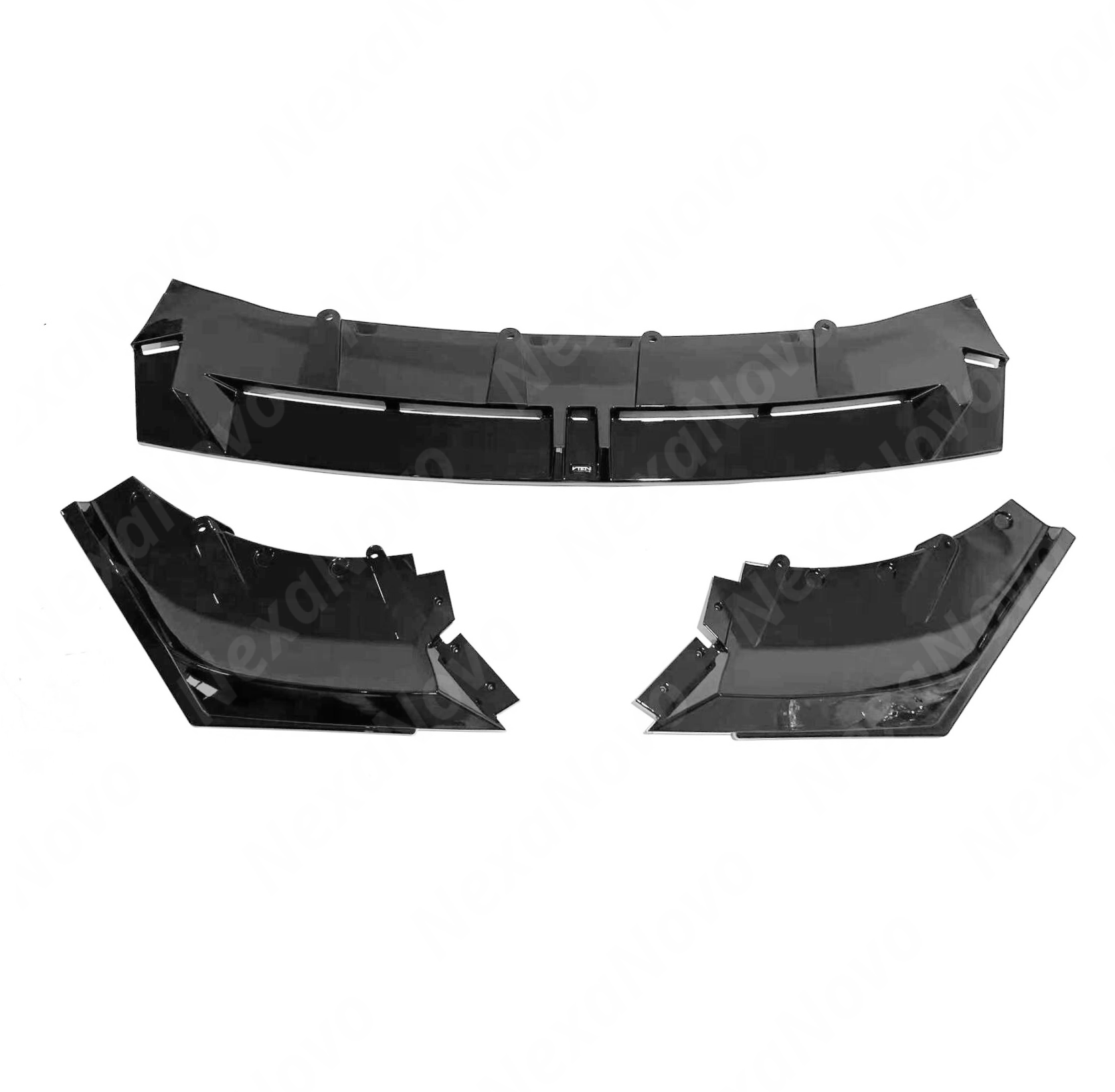 V style gloss black front spoiler lip for BMW M560e xDrive 2024-2025 by NexaNovo.