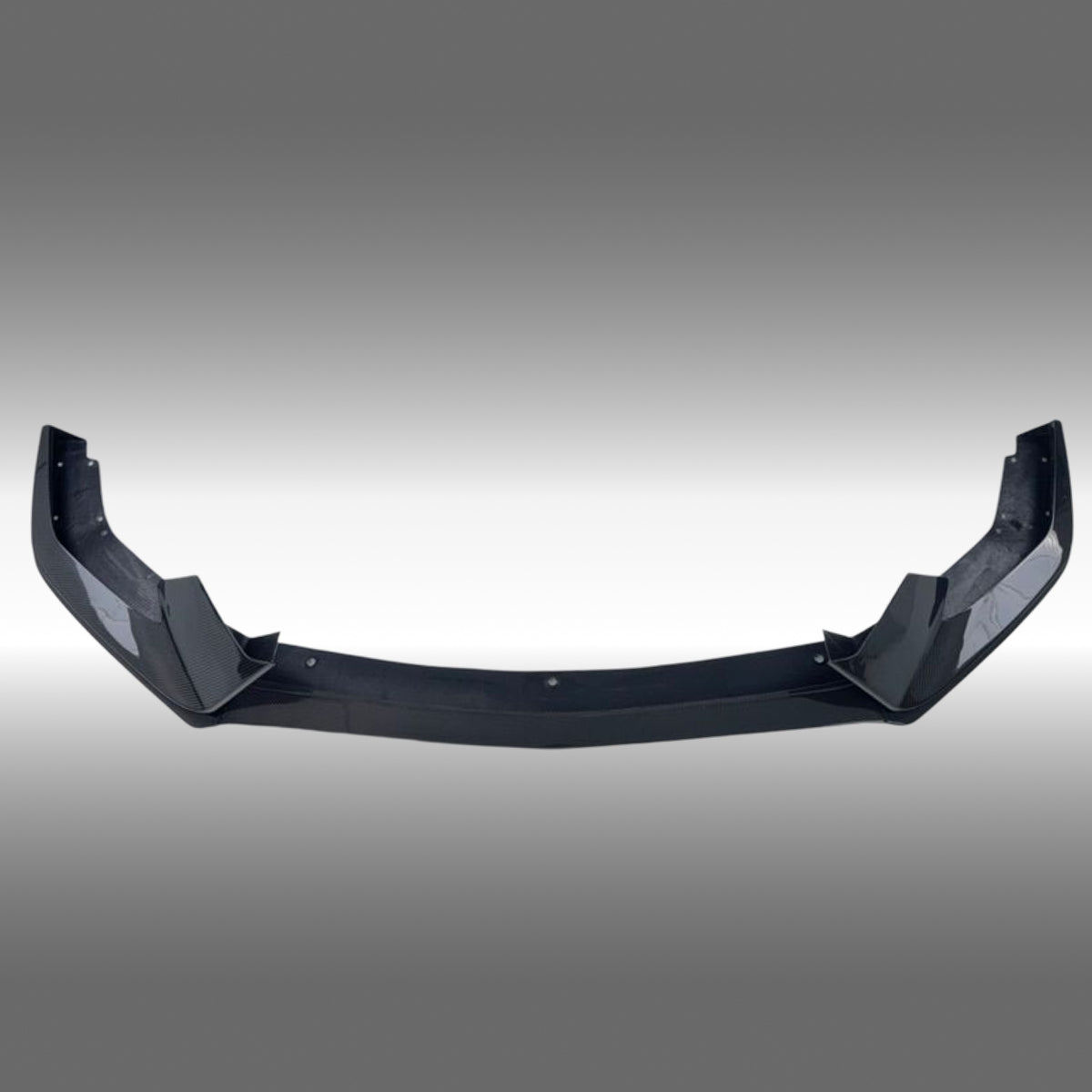 Real carbon fiber front bumper lip splitter by NexaNovo installed on a 2024 Ford Mustang GT S650
