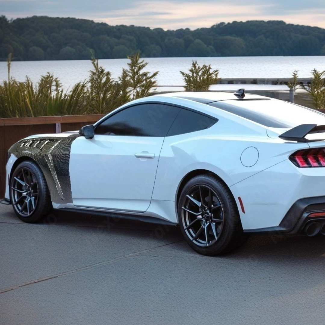 NexaNovo real carbon fiber fender flares for 2024 Ford Mustang GT Convertible