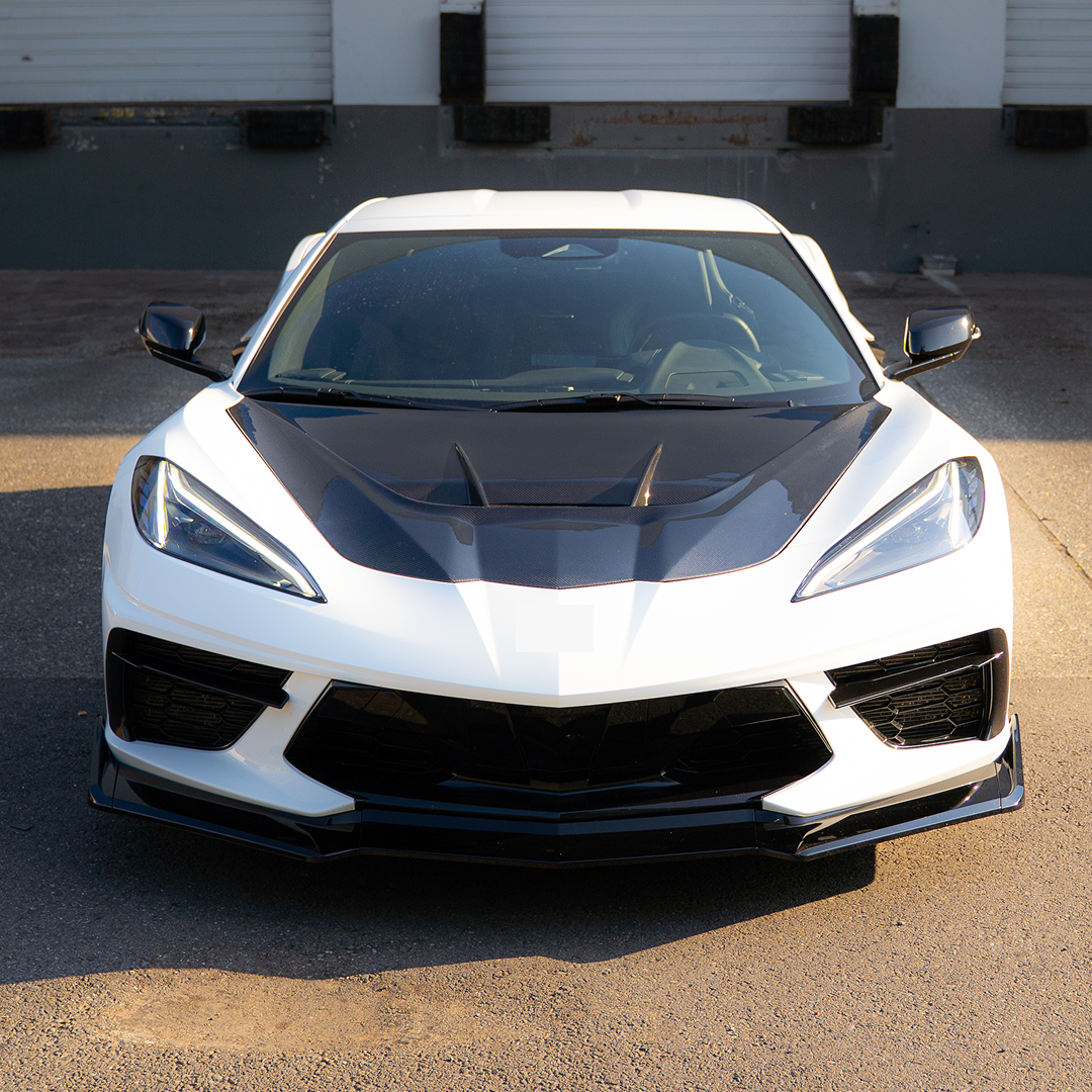 Real Carbon Fiber ZR1 Style Front Hood Cover For Chevrolet Corvette C8 2020-2026 NexaNovo