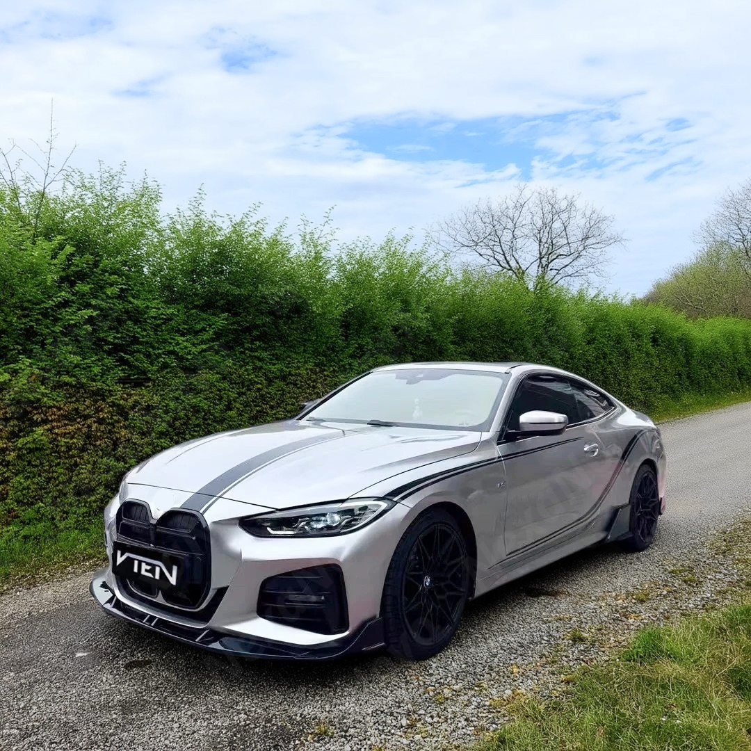 BMW G22 4 Series Coupe with a striking NaxaNovo VTEN front lip.
