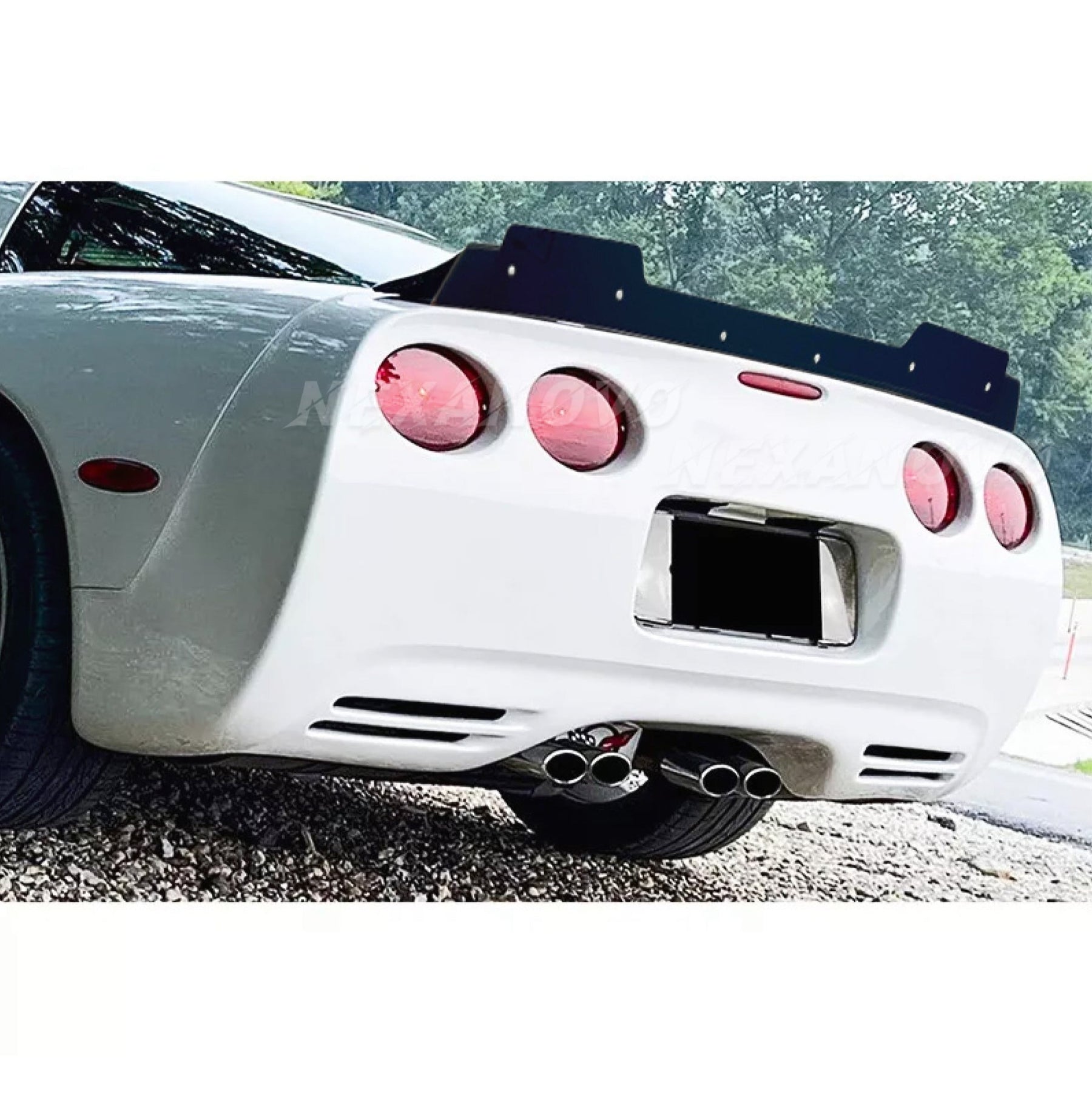 2001 Chevrolet Corvette C5 ZR1 Style Extended Rear Trunk Spoiler with Removable Gurney Flap by NexaNovo