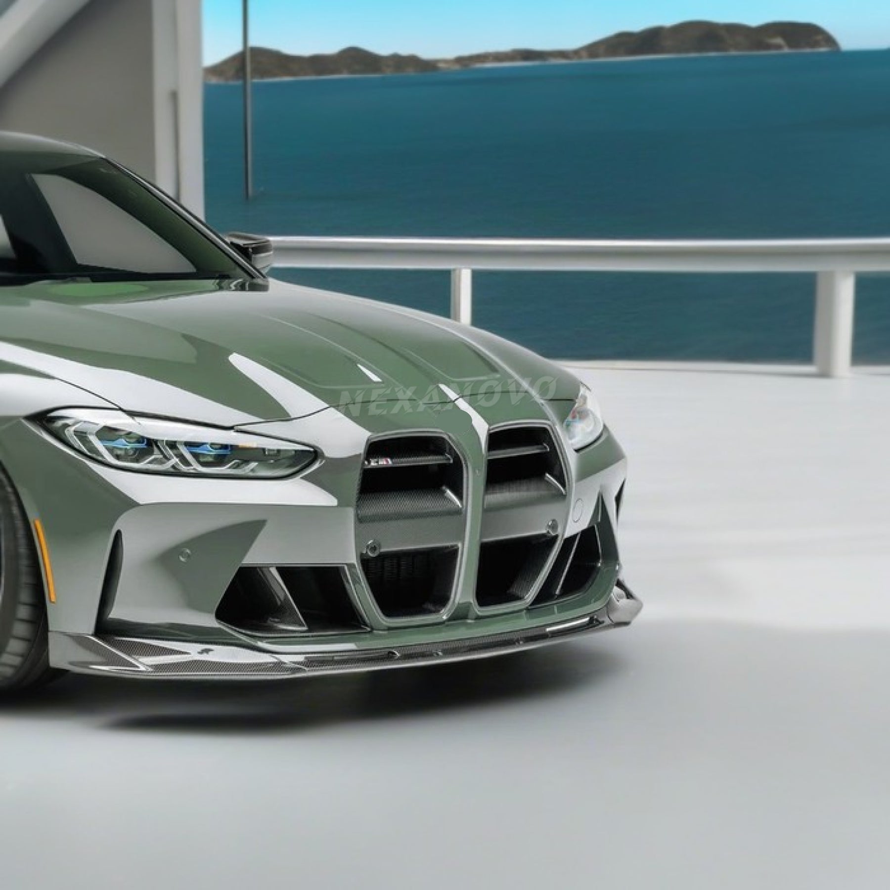 2024 G80 M3 Real Carbon Fiber V Style Front Lip by NexaNovo