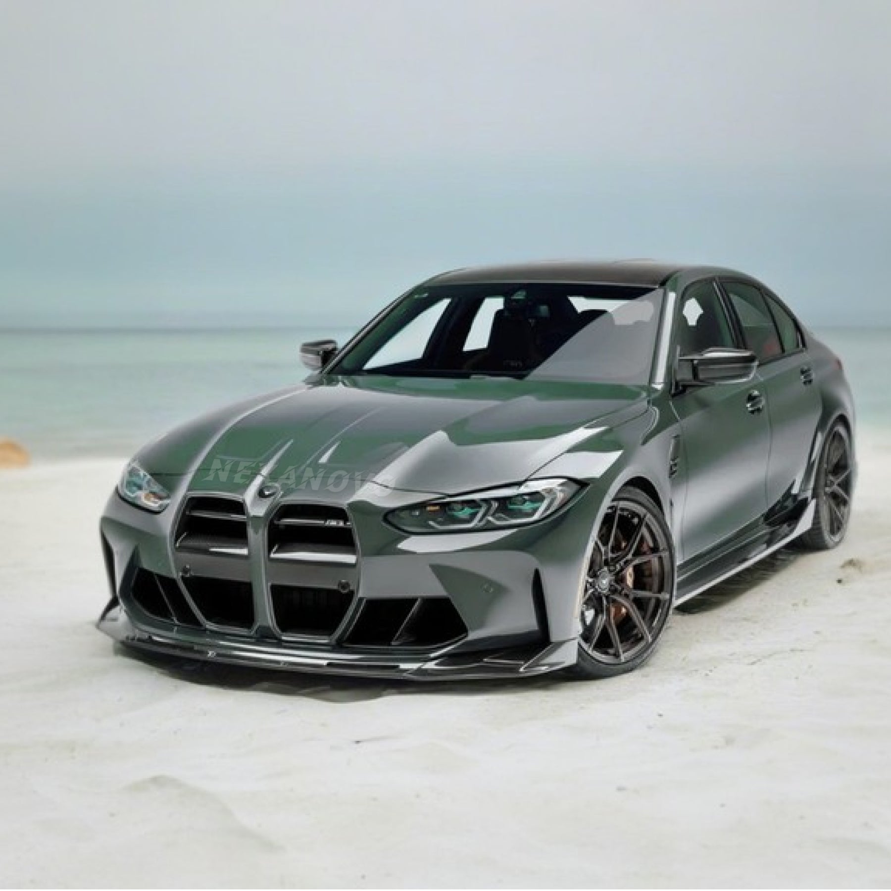 Real Carbon Fiber V Style Lower Front Air Dam Chin Splitter for 2021 G80 M3 by NexaNovo