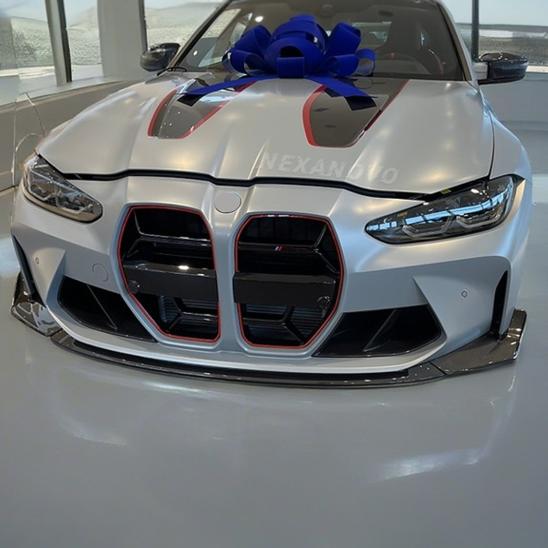 2021 BMW M4 CS Style Real Carbon Fiber Front Lip Splitter by NexaNovo