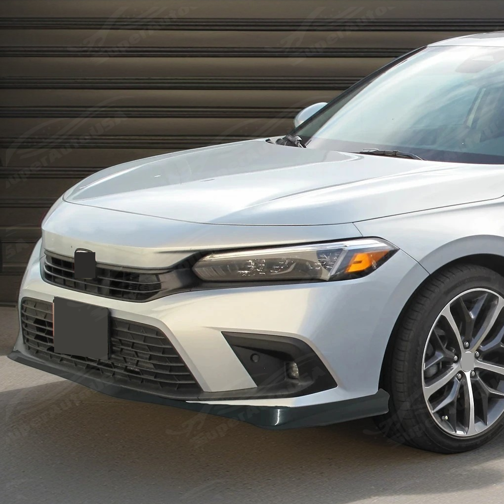 NexaNovo gloss black front bumper lip for 2022 Honda Civic.