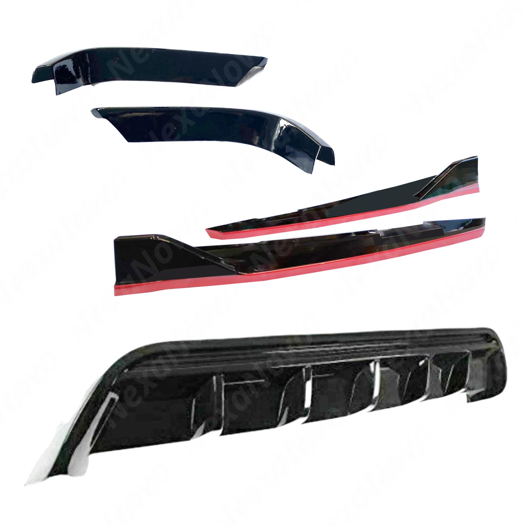 Durable TRD Style Front Lip and Rear Diffuser with Side Skirts for 2019 Toyota Camry by NexaNovo