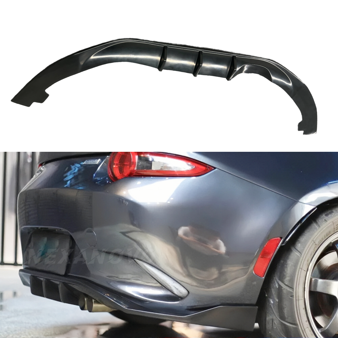 Black PU Rear Bumper Diffuser for Mazda MX-5 ND (2016-2024) NexaNovo