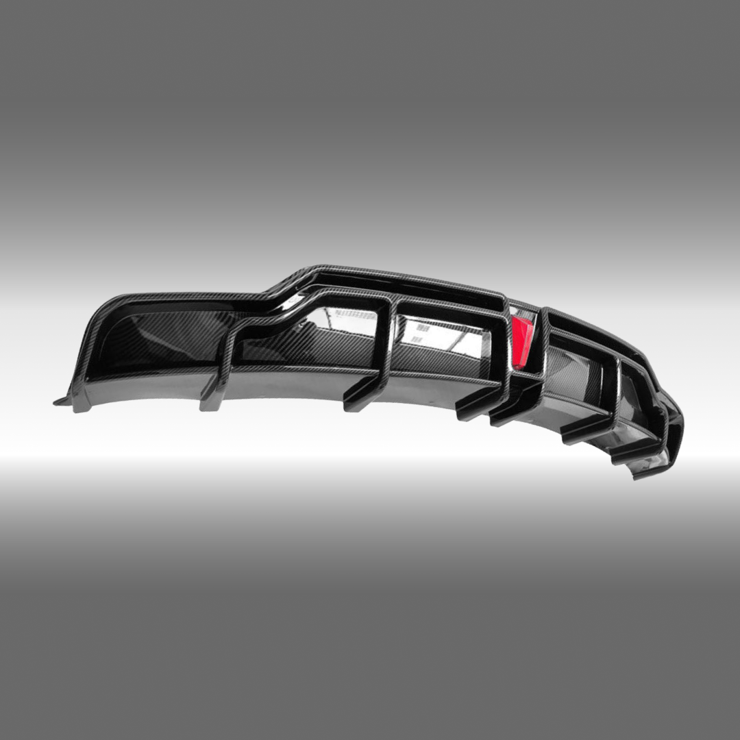 NexaNovo Carbon Fiber Print Rear Diffuser w/LED Light for Tesla Model 3(2017-2023)