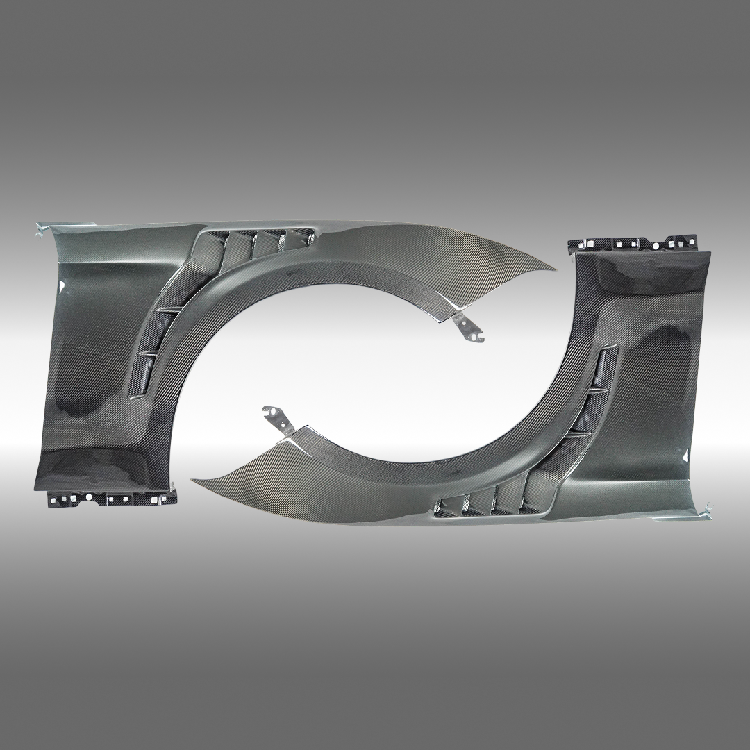 NexaNovo real carbon fiber GT500 style fender side vent garnish trim on a 2018 Mustang