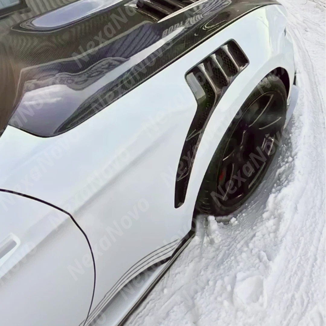 Precision fitment of NexaNovo carbon fiber vent trim on 2021 Ford Mustang